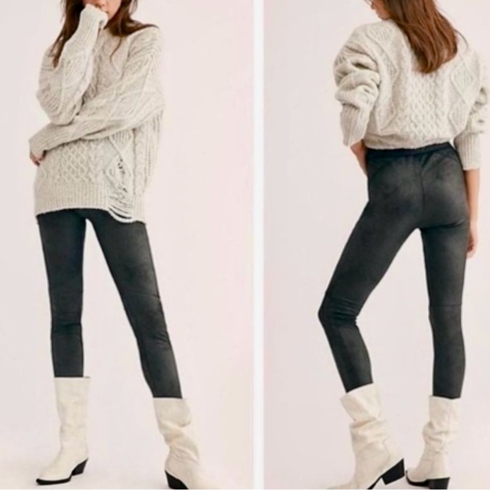 Free People vegan suede leggings - Picture 3 of 8